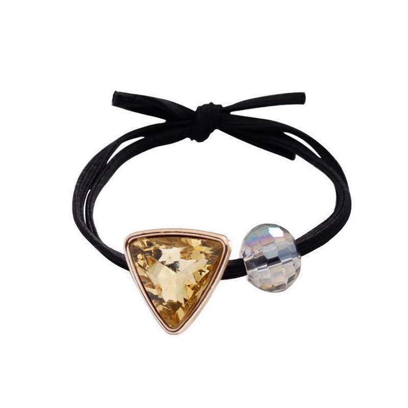 Triangle Gem Elastic Hair Tie for Women - Champagne