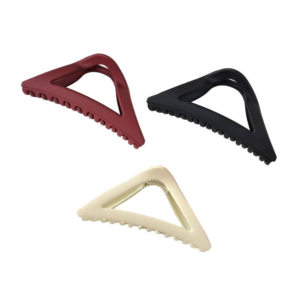 Triangle Hair Claw Clip for Ponytails and Buns - Black - view 3