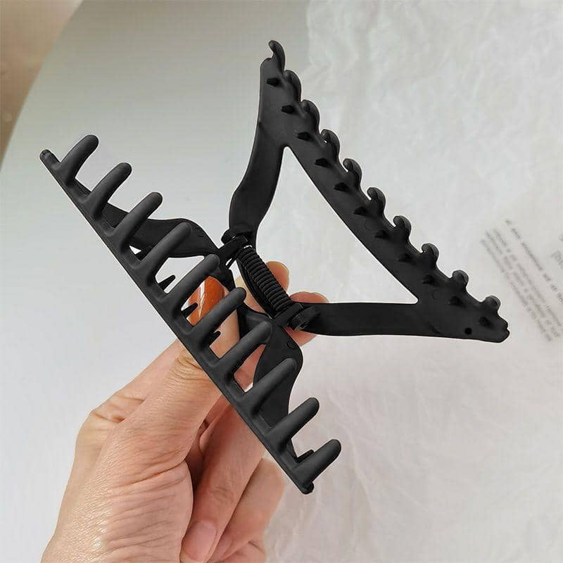 Triangle Hair Claw Clip for Ponytails and Buns - Black - view 4