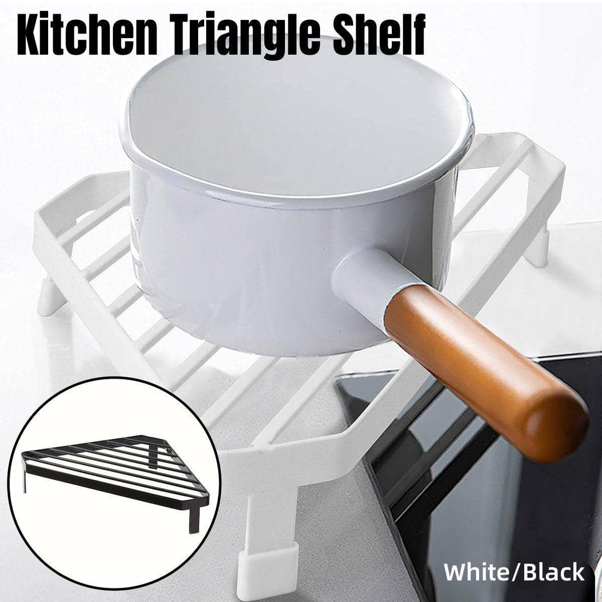 Triangle Kitchen Corner Shelf, Countertop Organiser - Black - view 5