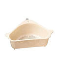 Triangle Kitchen Sink Drain Basket with Suction Cup - Beige