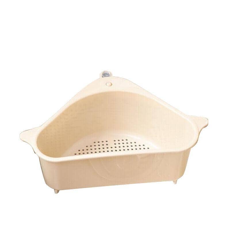 Triangle Kitchen Sink Drain Basket with Suction Cup - Beige