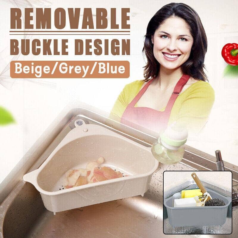 Triangle Kitchen Sink Drain Basket with Suction Cup - Beige - view 2
