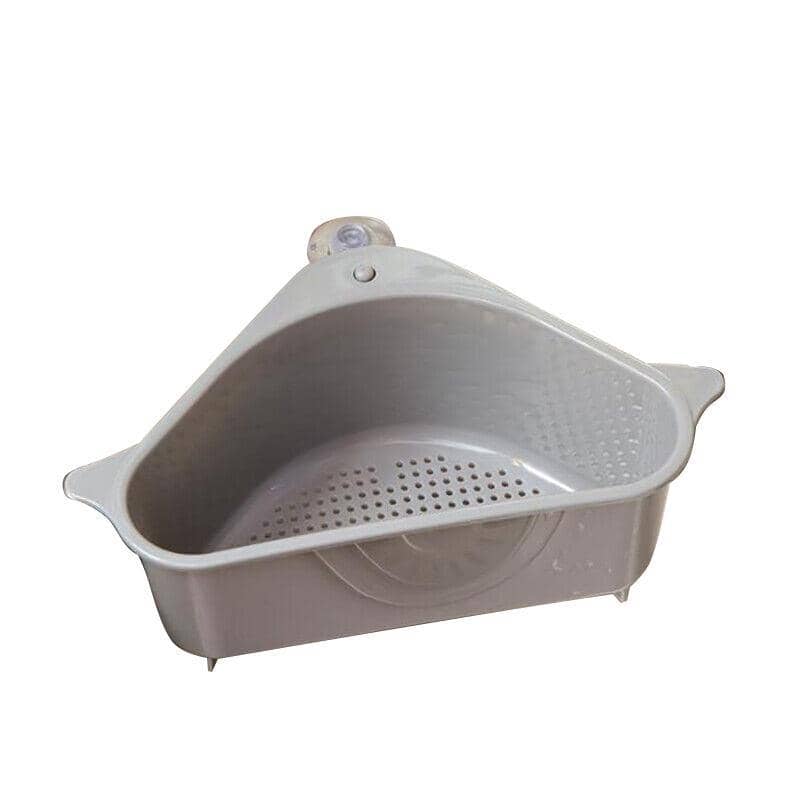Triangle Kitchen Sink Drain Basket with Suction Cup - Grey