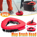 Triangle Rotating Mop Head Replacement Brush, Pack of 2 - Red