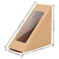Triangle Sandwich Wedge Box with Clear Window, Paper Food Container - White, Pack of 100 - view 4
