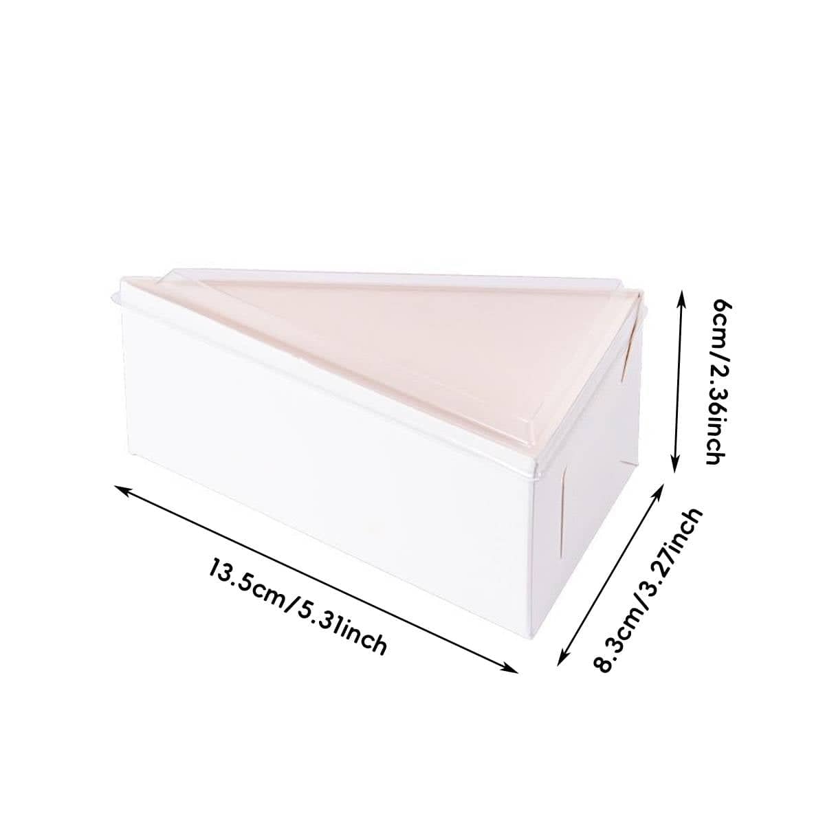 Triangular Cardboard Cake Slice Box, Pack of 50 Dessert Takeaway Pastry Container - view 3