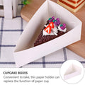 Triangular Cardboard Cake Slice Box, Pack of 50 Dessert Takeaway Pastry Container - view 5