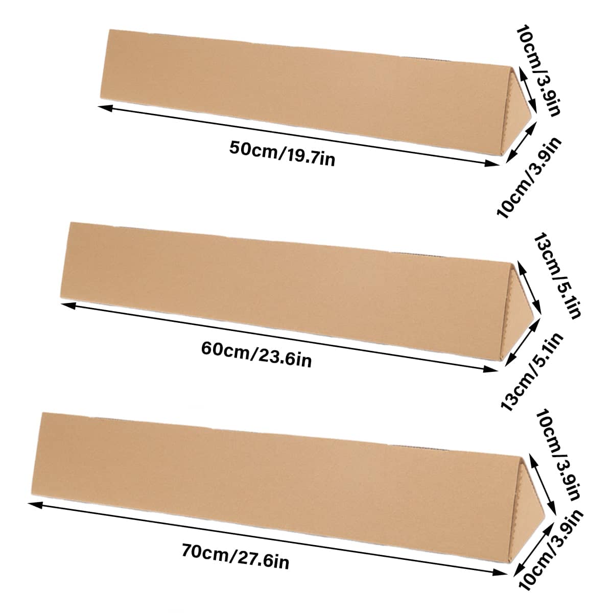 Triangular Corrugated Carton Mailing Boxes, Pack of 20 - 70 x 10 x 10cm - view 4
