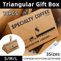 Triangular Kraft Paper Gift Boxes, Pack of 10 - Small (12 cm L x 8 cm W x 8 cm H) - view 2
