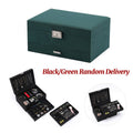 Triple Layer Jewellery Storage Box with Lock and Flannel Exterior - view 4