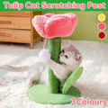 Tulip Cat Scratching Post with Sisal Wrap and Plush Top - Yellow - view 2