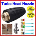 Turbo Nozzle for Pressure Washers, 4000 PSI Rotating Head with 5 Spray Tips