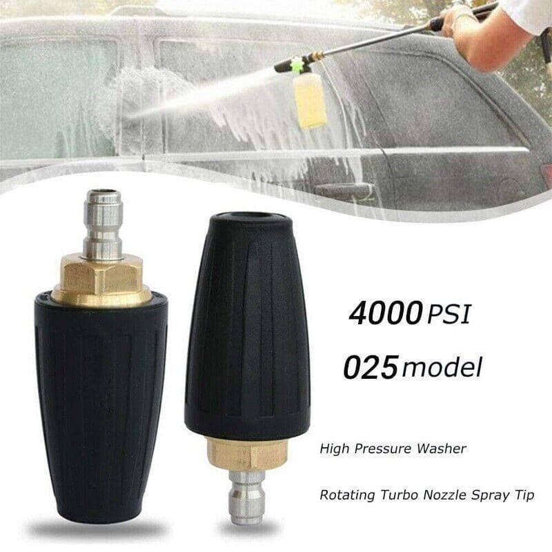 Turbo Nozzle for Pressure Washers, 4000 PSI Rotating Head with 5 Spray Tips - view 5