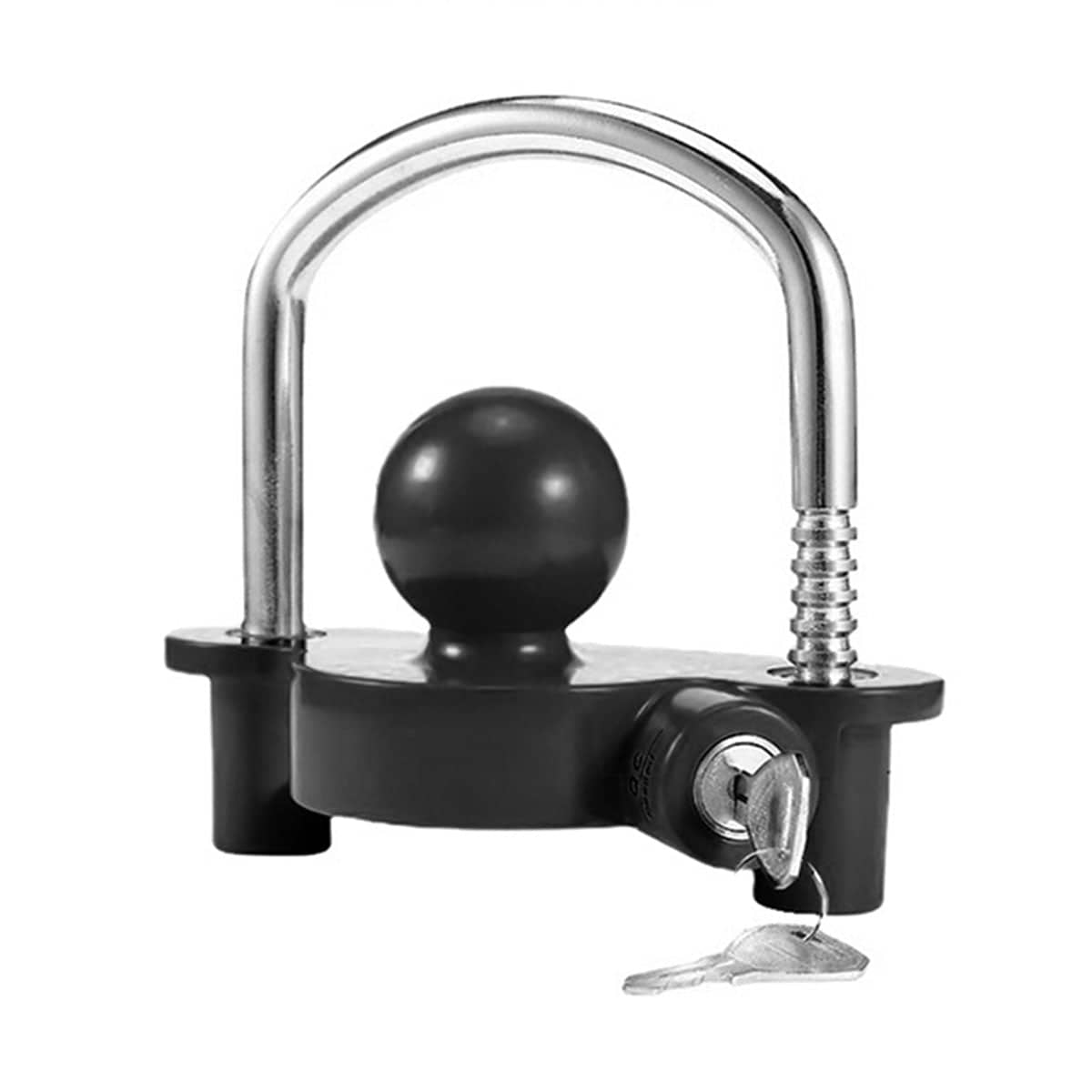 Turnbuckle Trailer Hitch Lock Anti Theft Adjustable U Ball Cover - Black