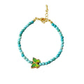Turquoise Beaded Butterfly Bracelet for Women - Green Butterfly