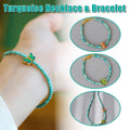 Turquoise Beaded Butterfly Bracelet for Women - Green Butterfly - view 2