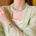 Turquoise Beaded Butterfly Bracelet for Women - Green Butterfly - view 5