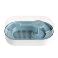 Turtle Feeding Tank with Bottom Drainage and Clear Cover - Light Blue