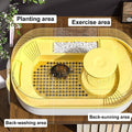 Turtle Feeding Tank with Bottom Drainage and Clear Cover - Light Blue - view 5