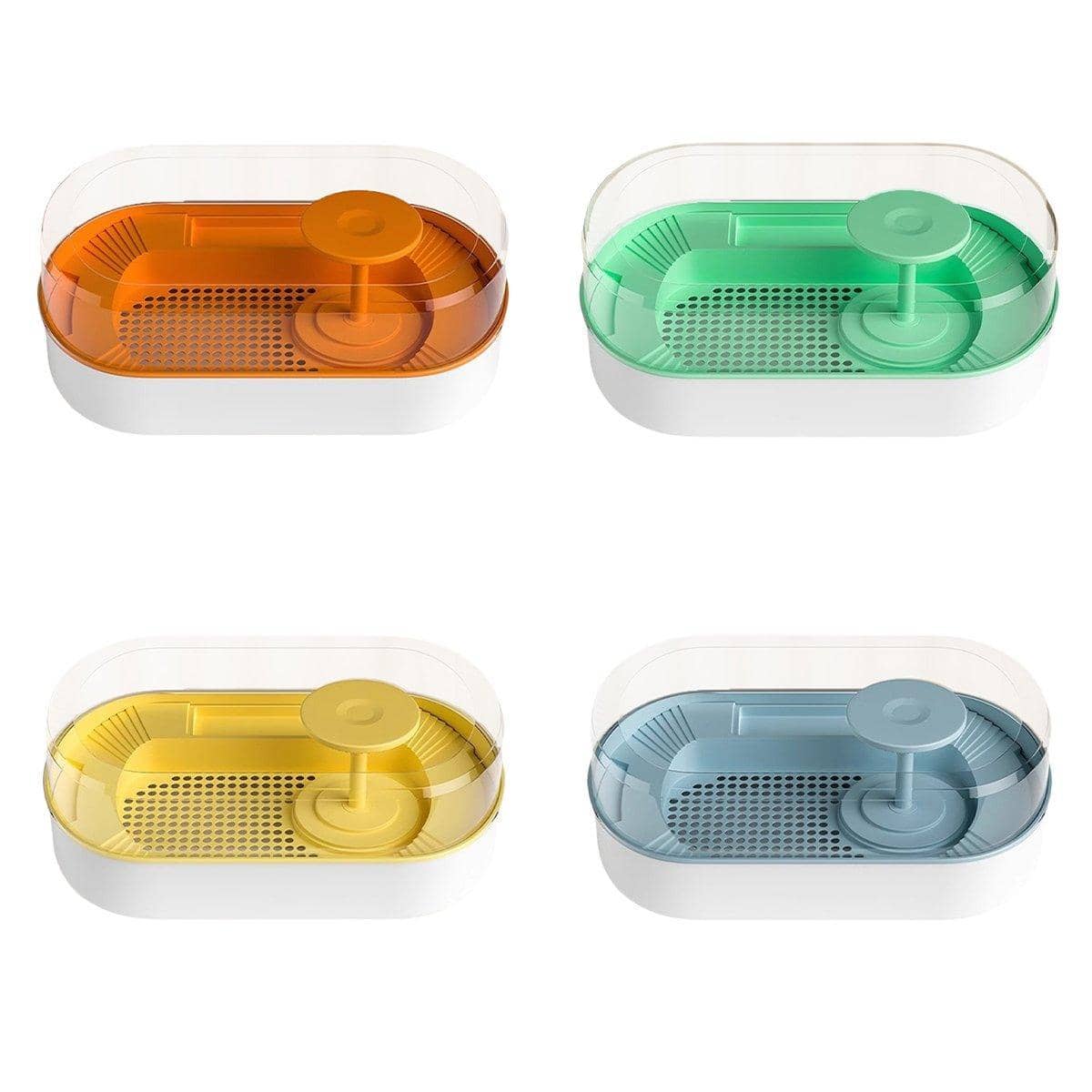 Turtle Feeding Tank with Bottom Drainage and Clear Cover - Orange - view 3