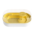 Turtle Feeding Tank with Bottom Drainage and Clear Cover - Yellow
