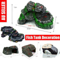 Turtle Sunbed Fish Tank Ornament - Black Tree Stump Hideaway - view 2