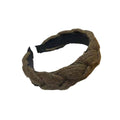 Twist Braid Wide Headband for Women - Khaki Brown