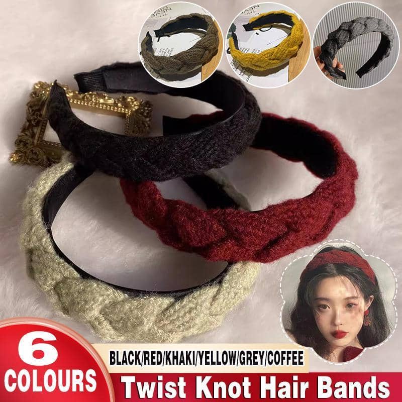 Twist Braid Wide Headband for Women - Yellow - view 2