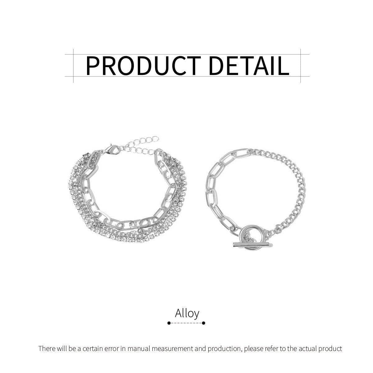 Twist Chain Bracelet Set, 2-Piece Silver Mix and Match - view 3