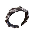 Twist Knot Headband for Women - Black Houndstooth