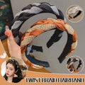 Twist Knot Headband for Women - Black Houndstooth - view 2