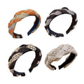 Twist Knot Headband for Women - Black Houndstooth - view 3