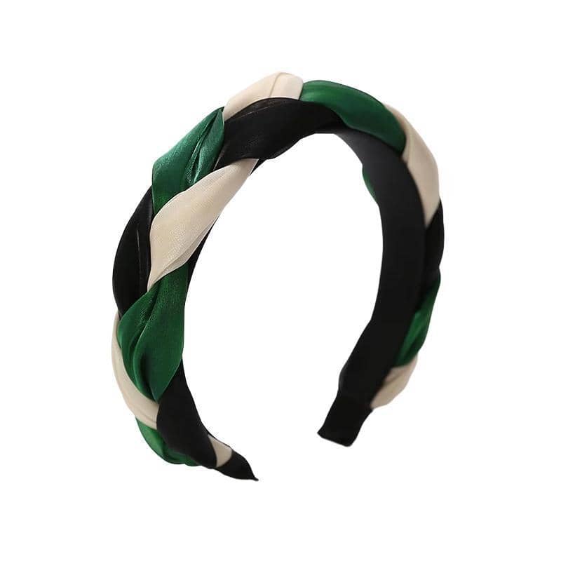 Twist Knot Headband for Women - Green, Black and Cream