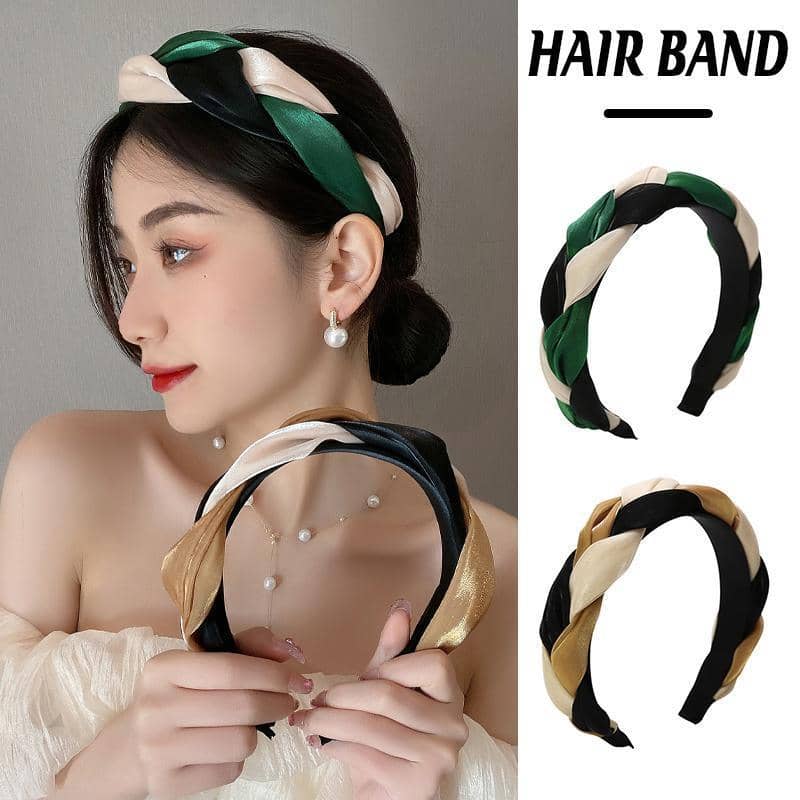 Twist Knot Headband for Women - Khaki, Black and Cream - view 2