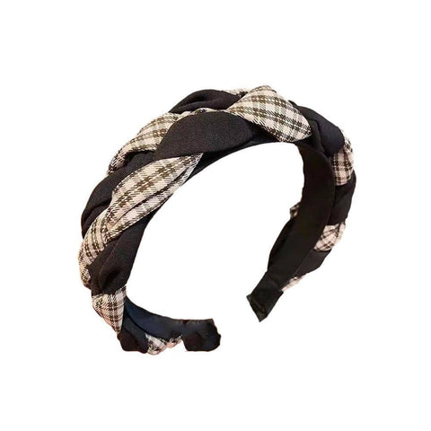Twist Knot Headband for Women - Khaki Plaid