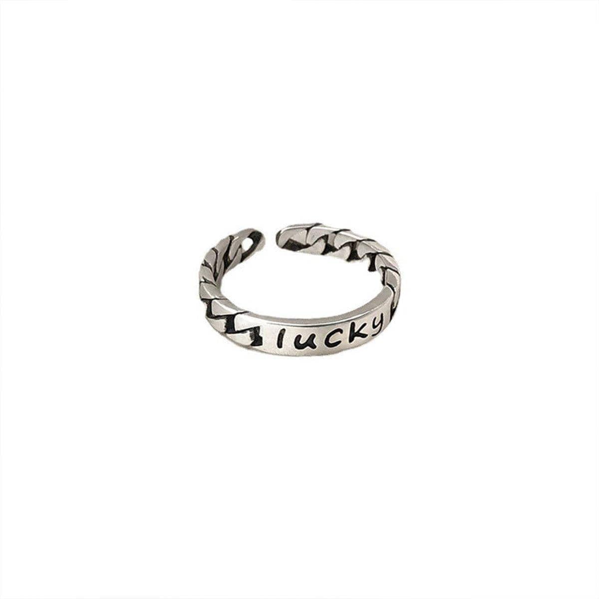 Twisted Chain Adjustable Open Ring for Women - Lucky Twist