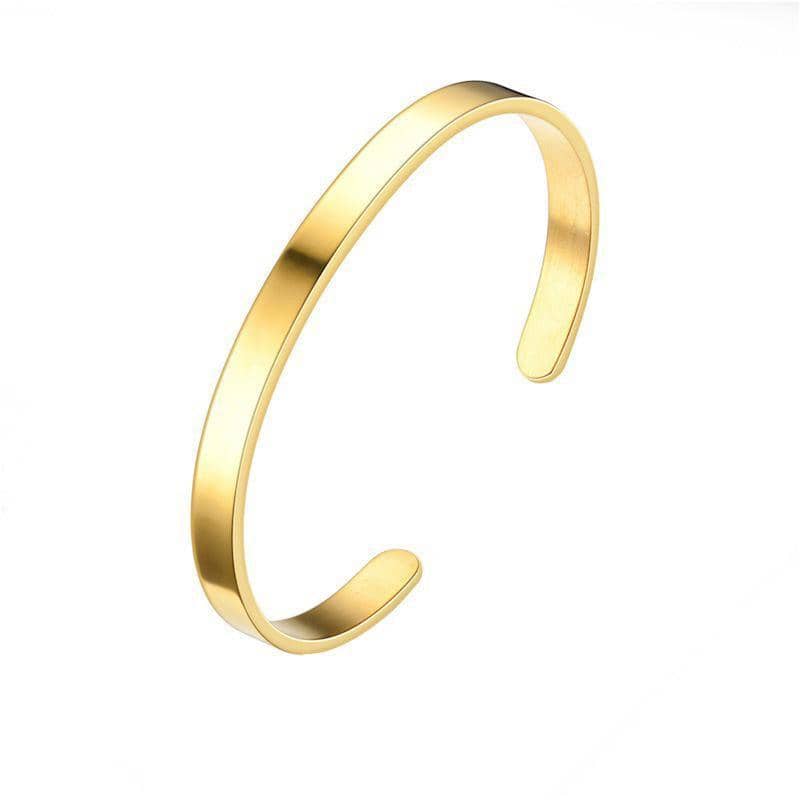 Twisted Cuff Bracelet in Stainless Steel, 6 mm Wide - Gold
