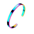 Twisted Cuff Bracelet in Stainless Steel, 6 mm Wide - Multicolour