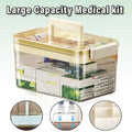 Two-Layer Medicine Storage Box with Handle - Clear, 29 x 21 x 17 cm