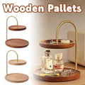 Two Layer Wooden Candy Tray Dessert Display Stand - Dark Brown - view 2