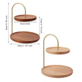 Two Layer Wooden Candy Tray Dessert Display Stand - Dark Brown - view 4