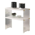 Two-Tier Acrylic Desktop Cup Holder Storage Rack - White