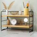 Two Tier Desk Shelf Organiser for Office Desk Storage - Black - view 4