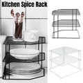 Two-Tier Iron Kitchen Seasoning Rack, Open Wire Shelves - Black - view 2
