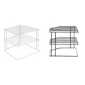 Two-Tier Iron Kitchen Seasoning Rack, Open Wire Shelves - Black - view 3