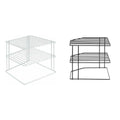 Two-Tier Iron Kitchen Seasoning Rack, Open Wire Shelves - White - view 3