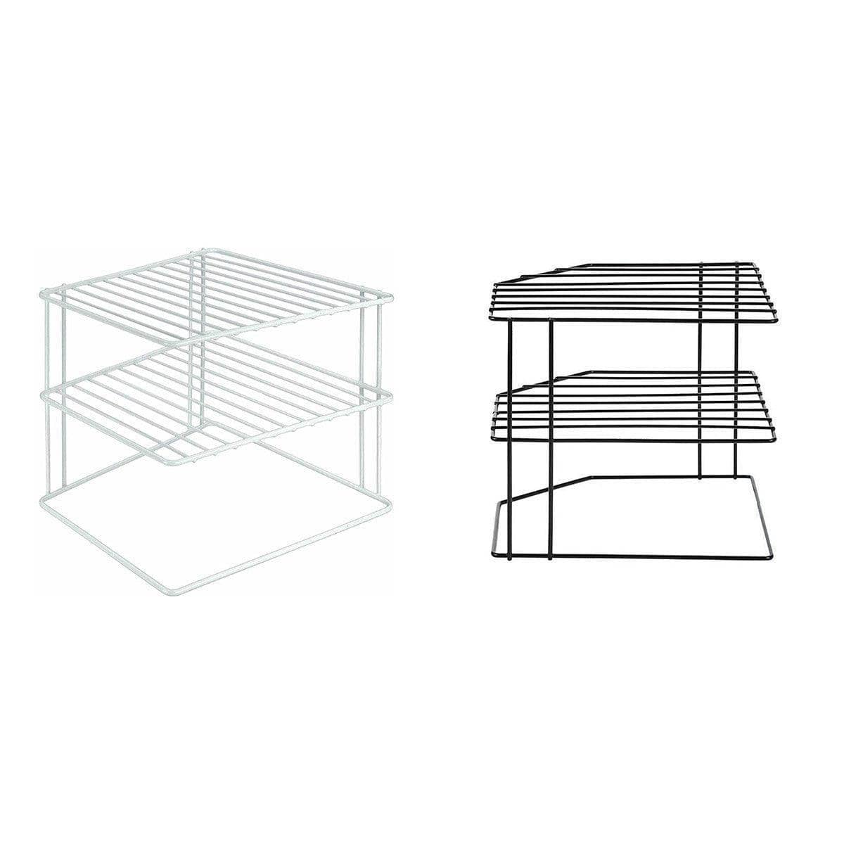 Two-Tier Iron Kitchen Seasoning Rack, Open Wire Shelves - White - view 3
