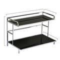 Two-Tier Iron Storage Rack for Kitchen, Bathroom or Desk - Black