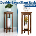 Two-Tier Plant Stand, Brown, 30 x 30 x 75 cm